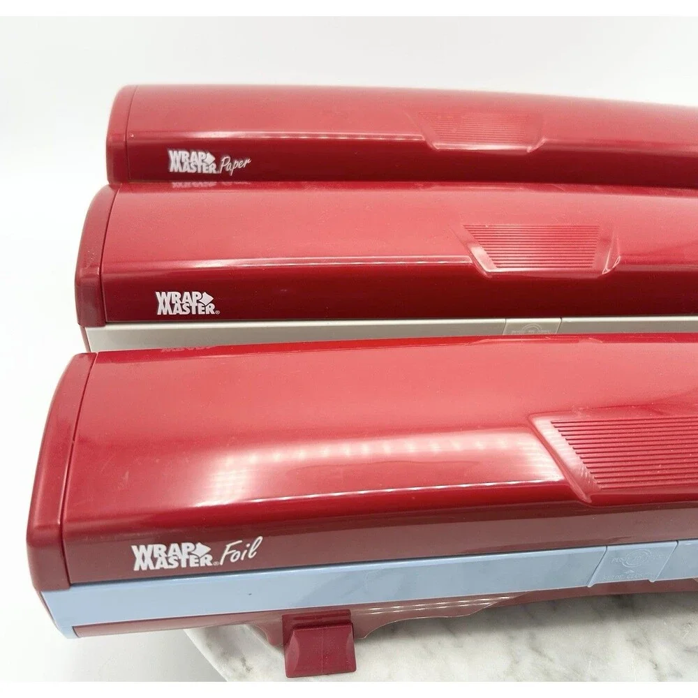 WrapMaster Plastic Wrap Paper Foil Dispensers Lot/Set of 3 GUC! RED